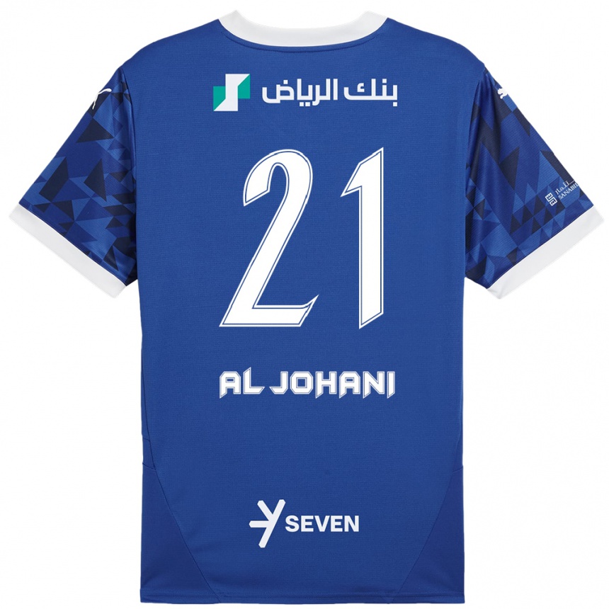 Men Football Joury Al-Johani #21 Dark Blue White Home Jersey 2024/25 T-Shirt Nz