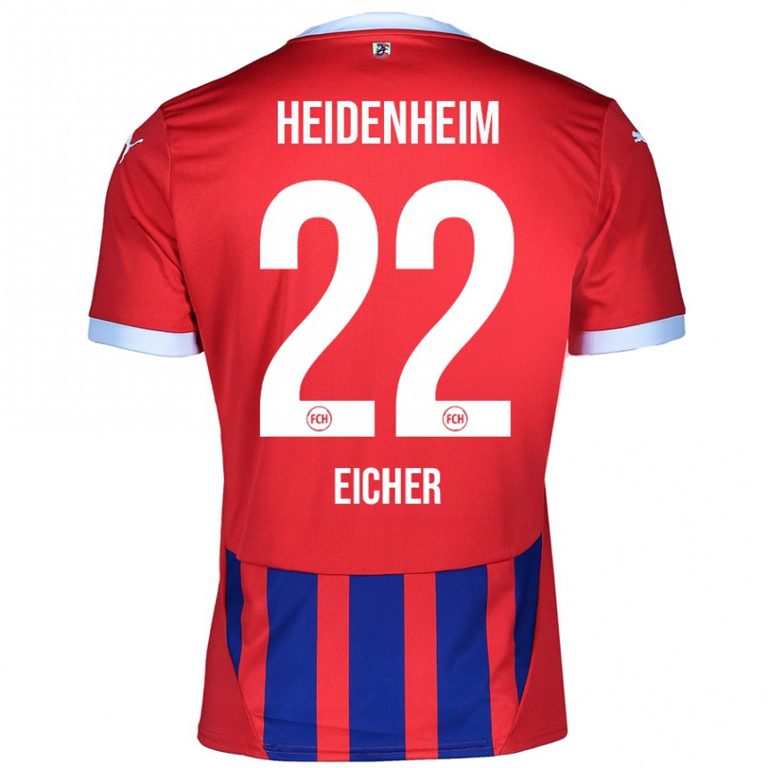 Men Football Vitus Eicher #22 Red Blue Home Jersey 2024/25 T-Shirt Nz