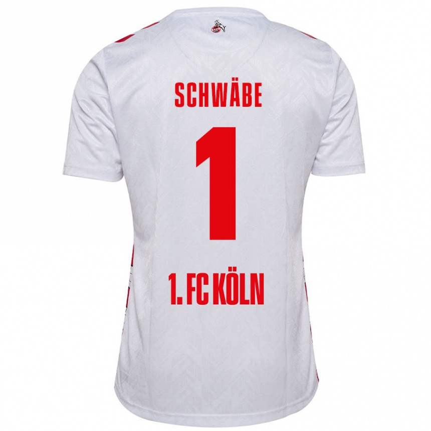 Men Football Marvin Schwäbe #1 White Red Home Jersey 2024/25 T-Shirt Nz