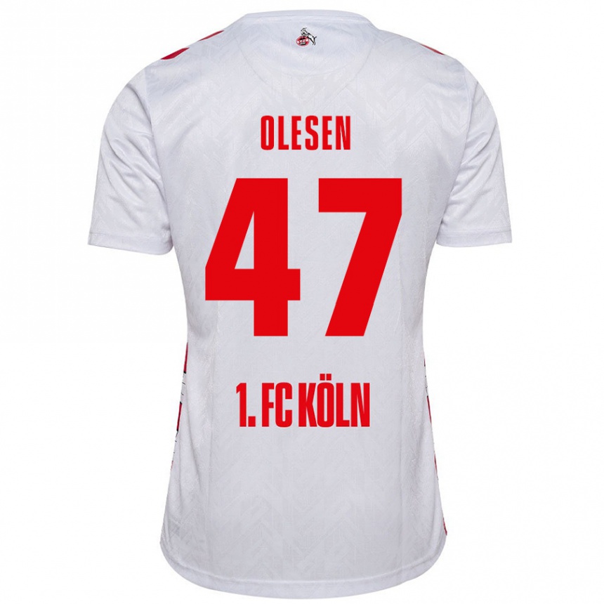 Men Football Mathias Olesen #47 White Red Home Jersey 2024/25 T-Shirt Nz