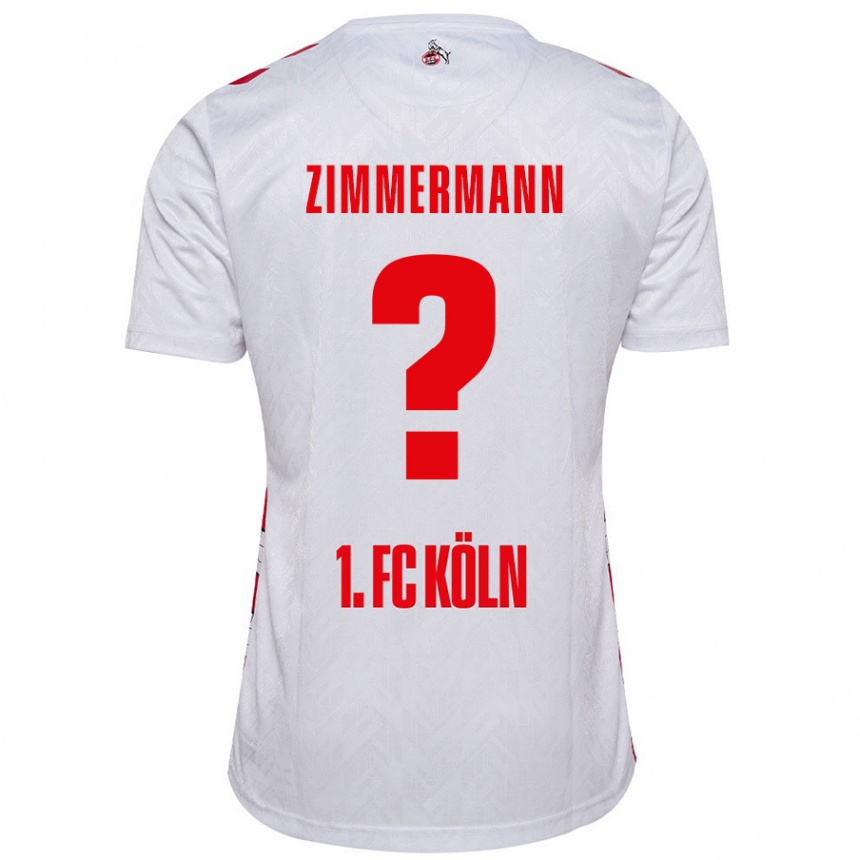 Men Football Nick Zimmermann #0 White Red Home Jersey 2024/25 T-Shirt Nz