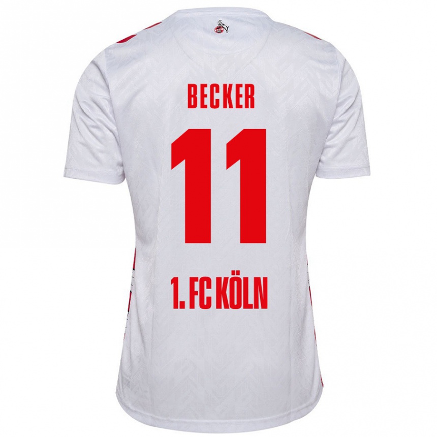 Men Football Marlon Becker #11 White Red Home Jersey 2024/25 T-Shirt Nz