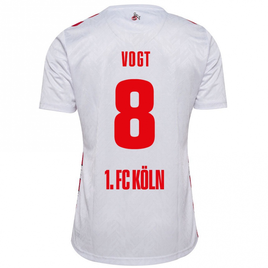 Men Football Laura Vogt #8 White Red Home Jersey 2024/25 T-Shirt Nz