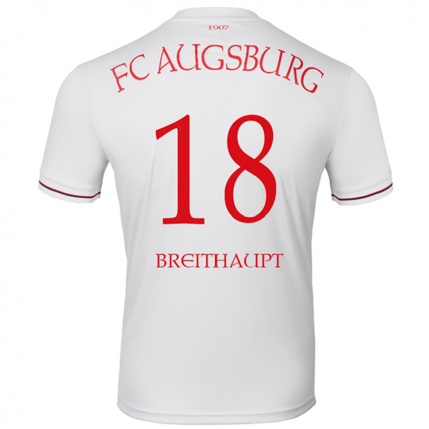 Men Football Tim Breithaupt #18 White Home Jersey 2024/25 T-Shirt Nz