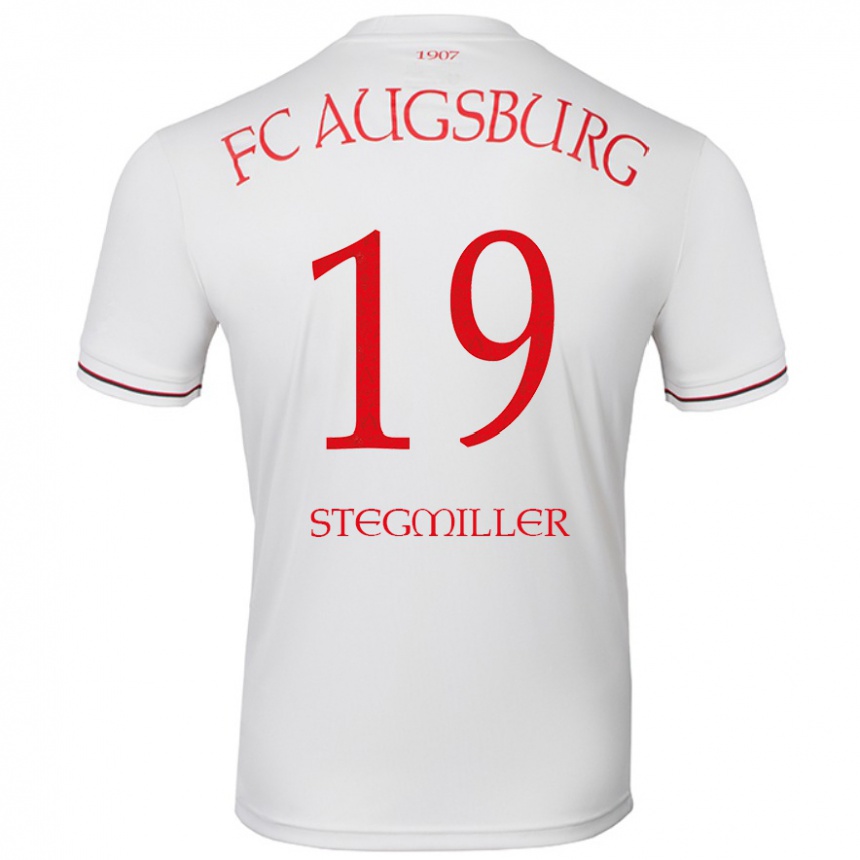 Men Football Louis Stegmiller #19 White Home Jersey 2024/25 T-Shirt Nz