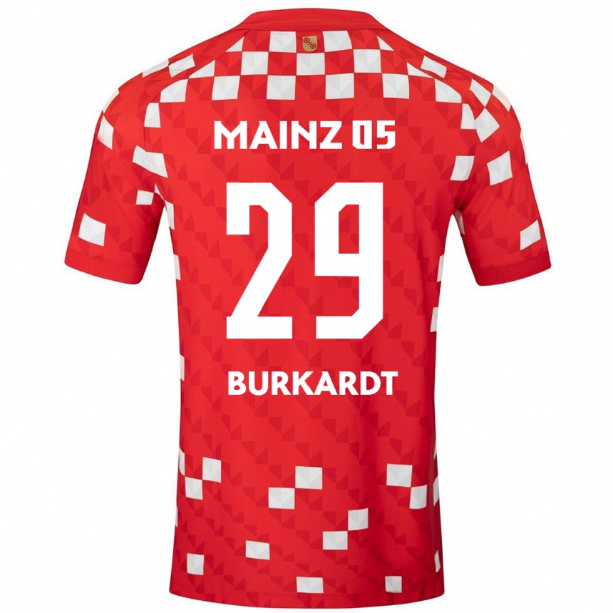 Men Football Jonathan Burkardt #29 White Red Home Jersey 2024/25 T-Shirt Nz