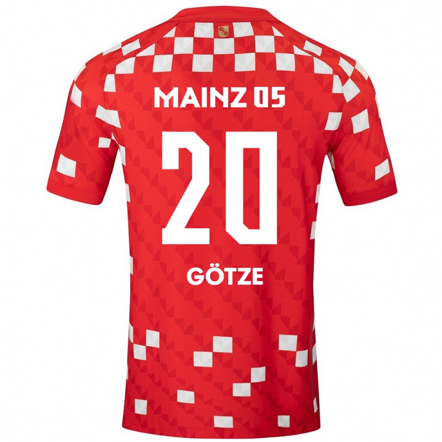 Men Football Justus Götze #20 White Red Home Jersey 2024/25 T-Shirt Nz