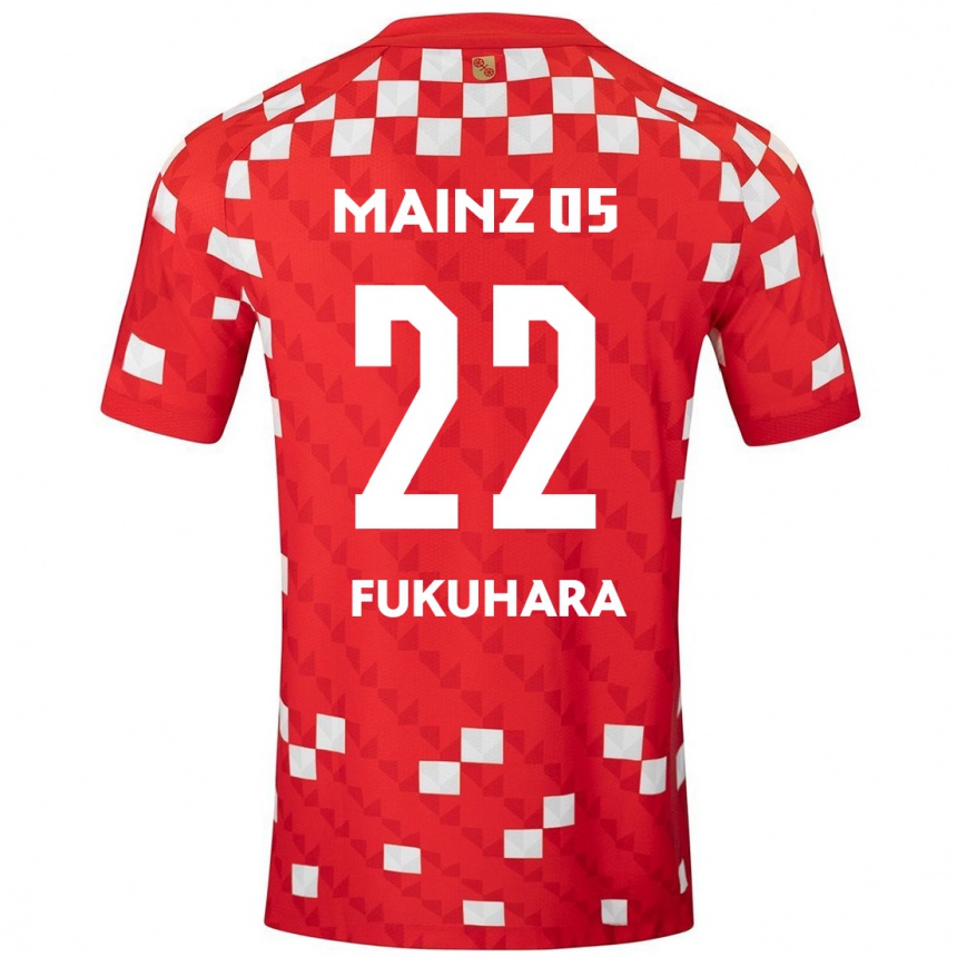 Men Football Yuuka Fukuhara #22 White Red Home Jersey 2024/25 T-Shirt Nz