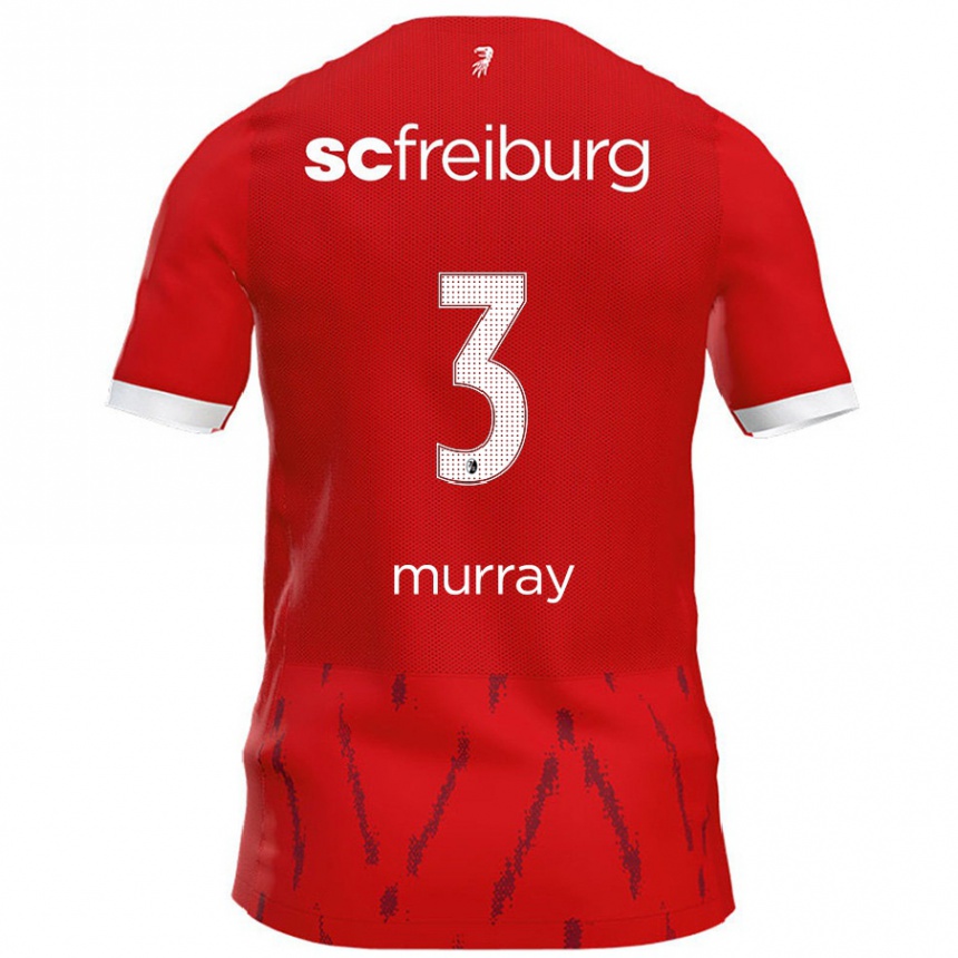 Men Football Drew Murray #3 Red Home Jersey 2024/25 T-Shirt Nz