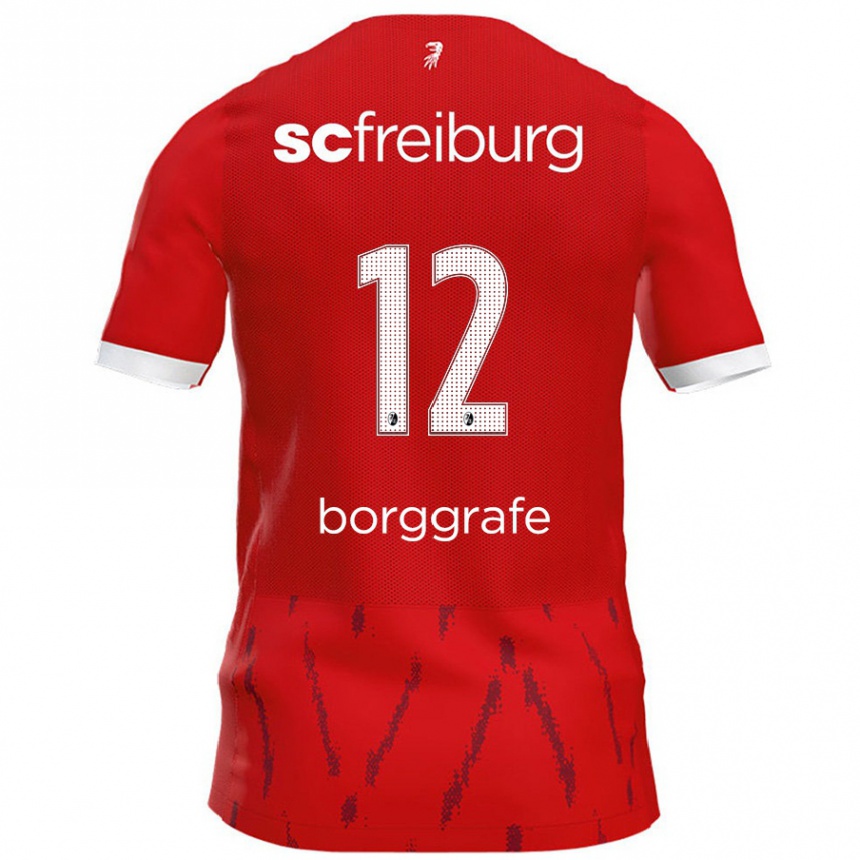 Men Football Rafaela Borggräfe #12 Red Home Jersey 2024/25 T-Shirt Nz