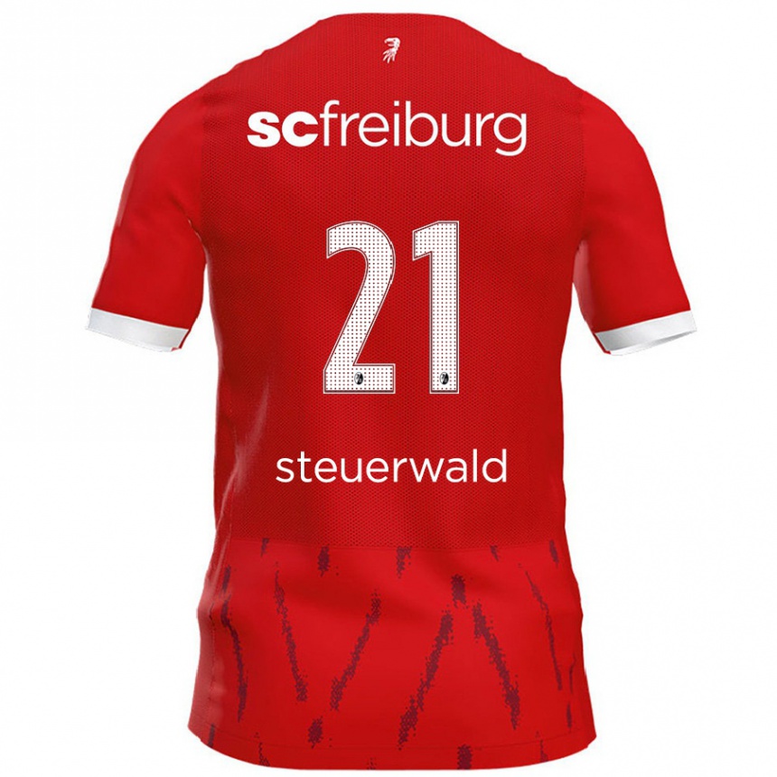 Men Football Samantha Steuerwald #21 Red Home Jersey 2024/25 T-Shirt Nz