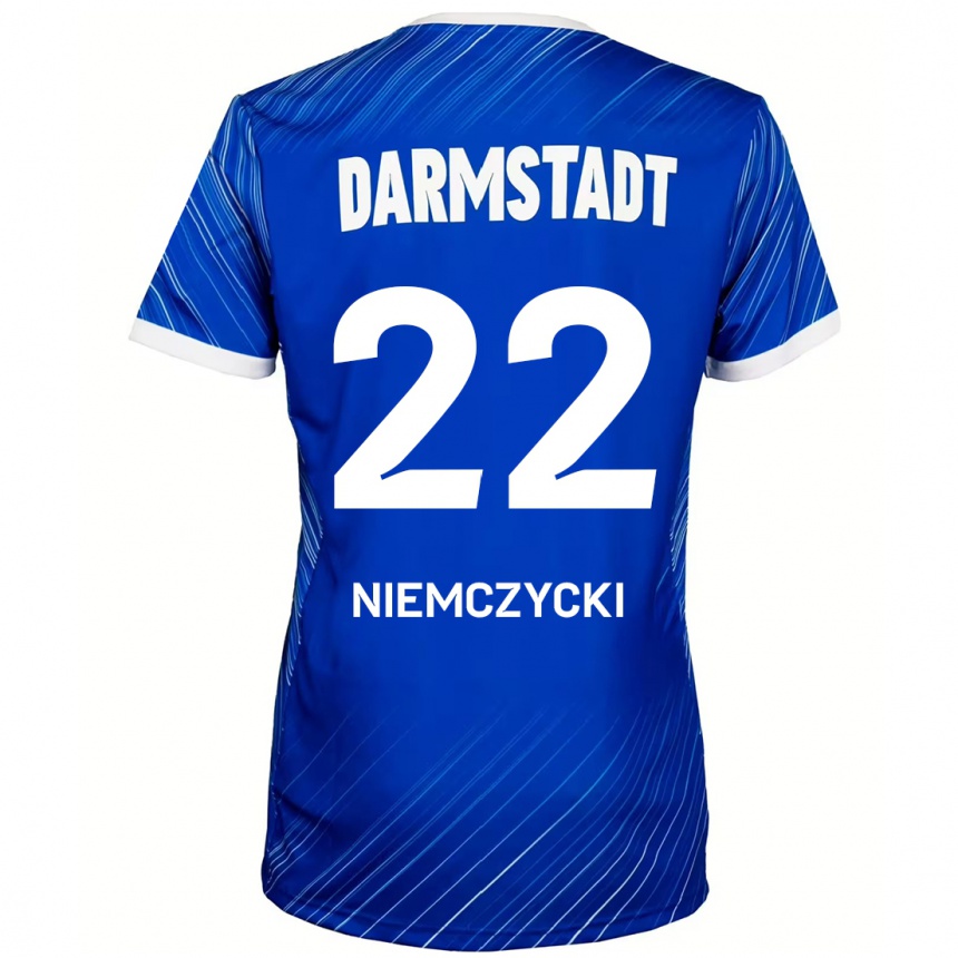 Men Football Karol Niemczycki #22 Blue White Home Jersey 2024/25 T-Shirt Nz