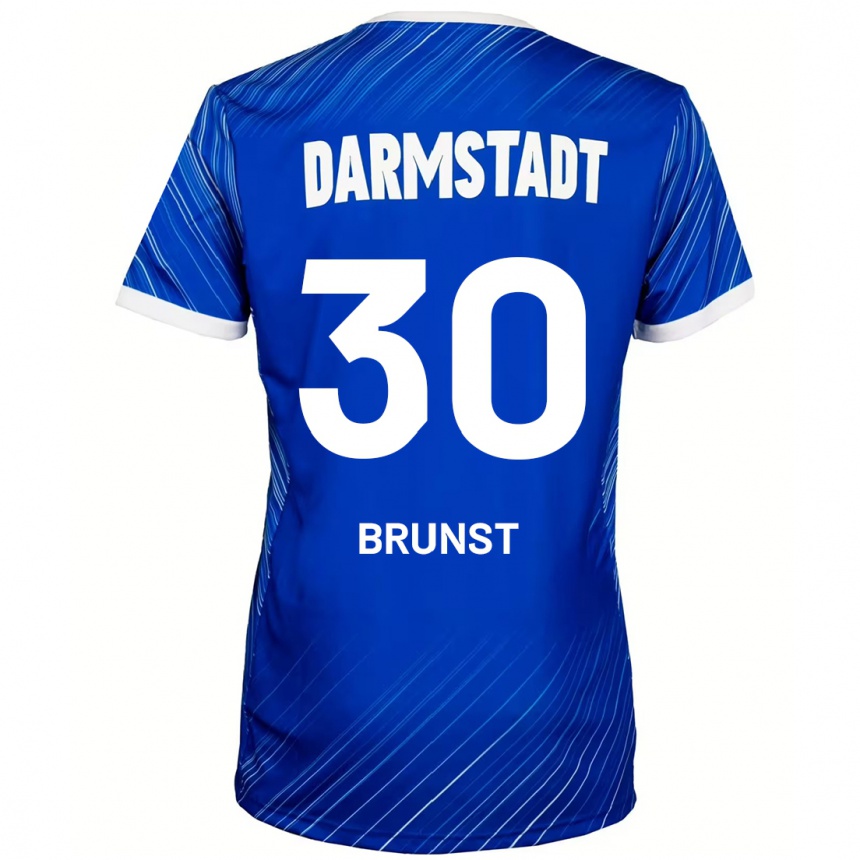 Men Football Alexander Brunst #30 Blue White Home Jersey 2024/25 T-Shirt Nz