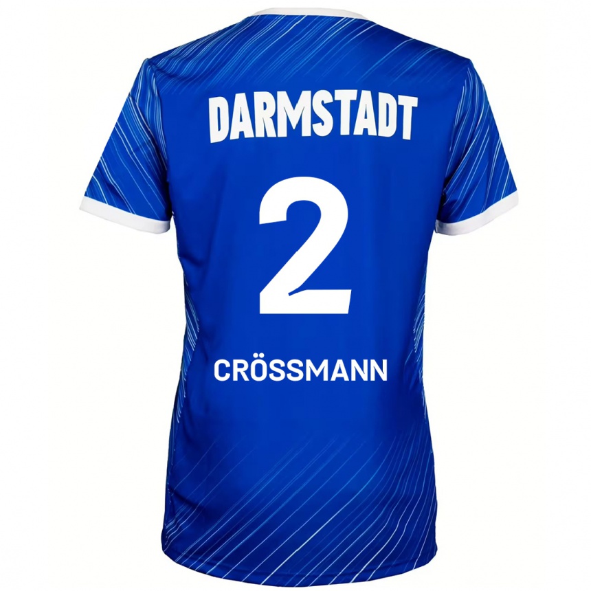 Men Football Elias Crößmann #2 Blue White Home Jersey 2024/25 T-Shirt Nz