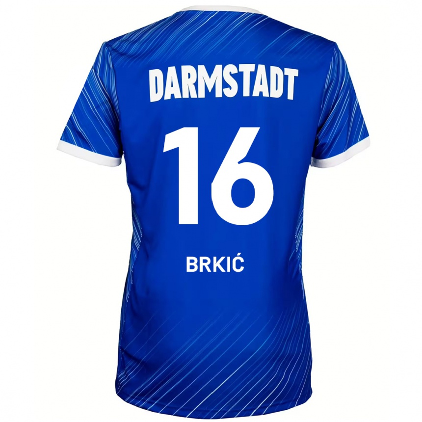 Men Football Amar Brkić #16 Blue White Home Jersey 2024/25 T-Shirt Nz