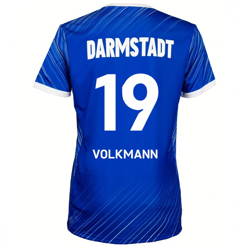 Men Football Japhet Volkmann #19 Blue White Home Jersey 2024/25 T-Shirt Nz