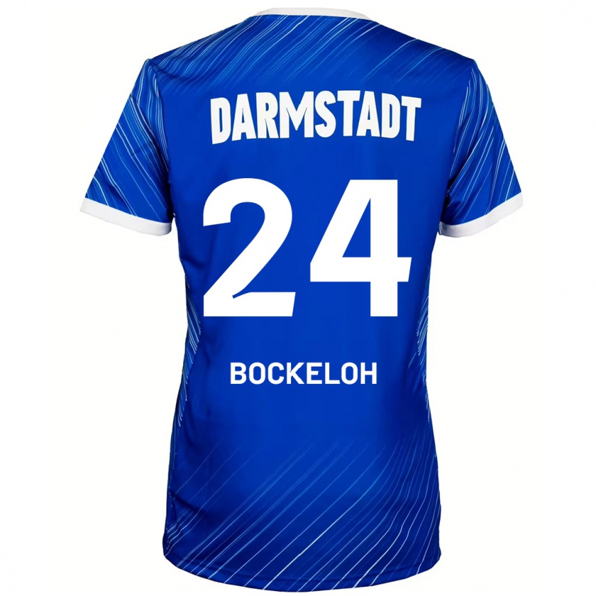 Men Football Leonhard Bockeloh #24 Blue White Home Jersey 2024/25 T-Shirt Nz