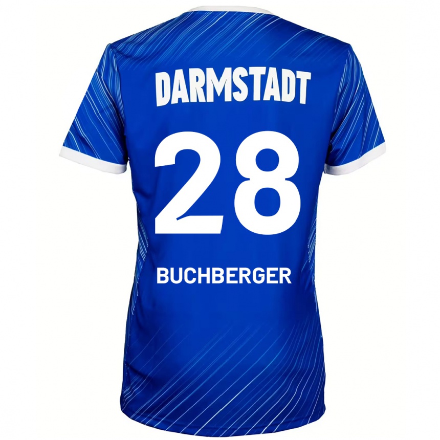 Men Football Jonas Buchberger #28 Blue White Home Jersey 2024/25 T-Shirt Nz