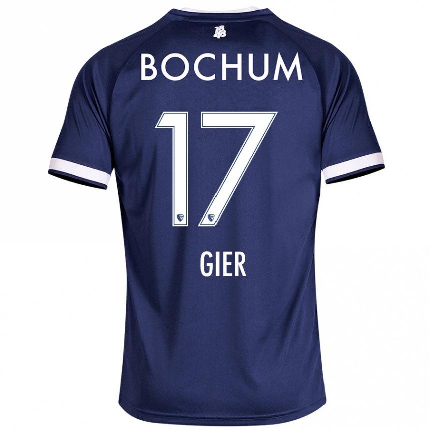 Men Football Madeline Gier #17 Dark Blue Home Jersey 2024/25 T-Shirt Nz