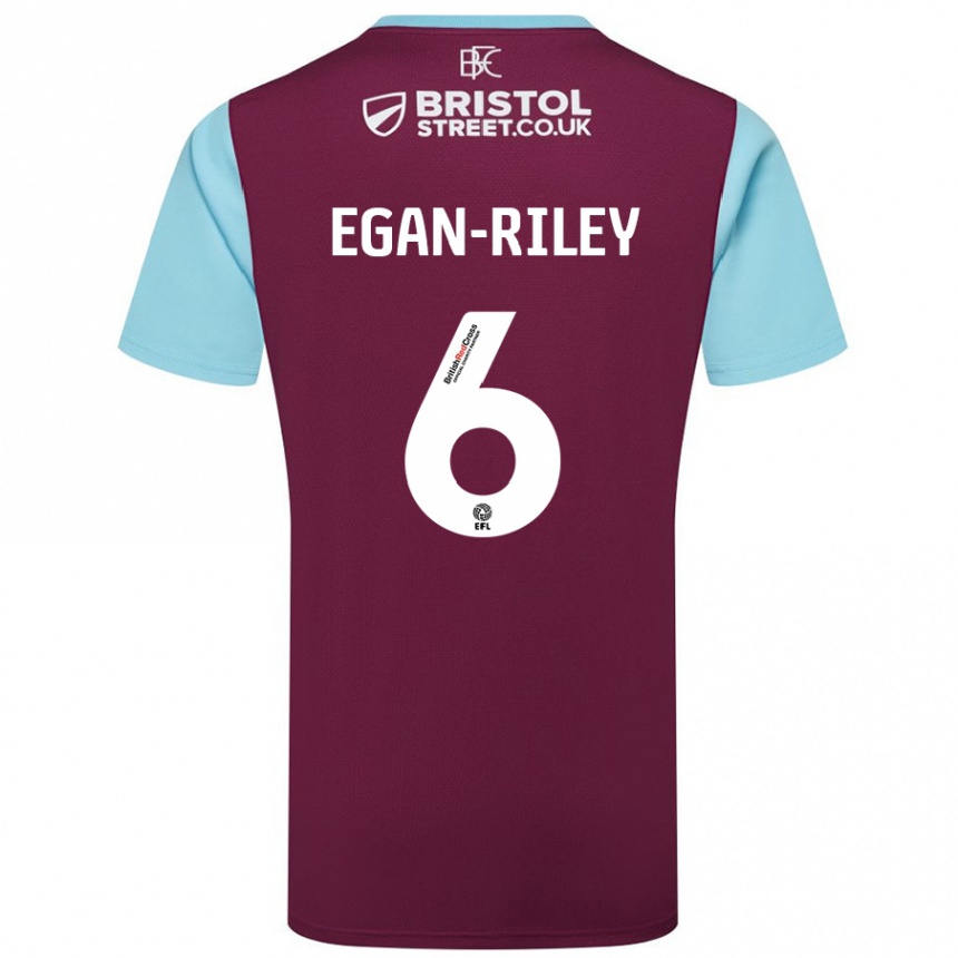 Men Football Cj Egan-Riley #6 Burgundy Sky Blue Home Jersey 2024/25 T-Shirt Nz