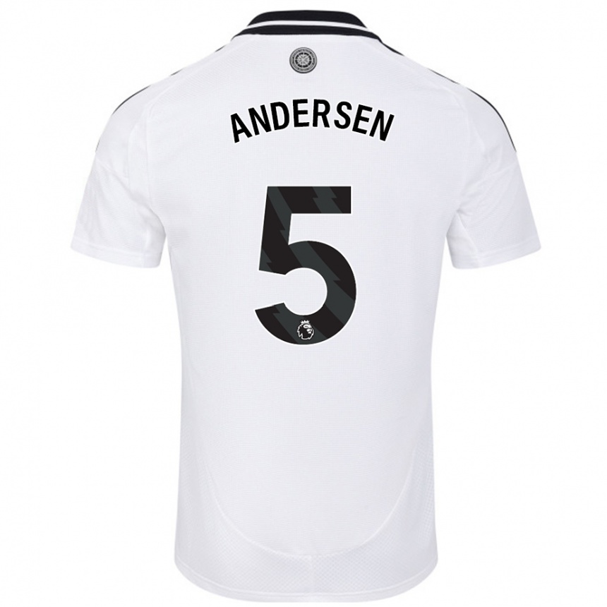 Men Football Joachim Andersen #5 White Home Jersey 2024/25 T-Shirt Nz