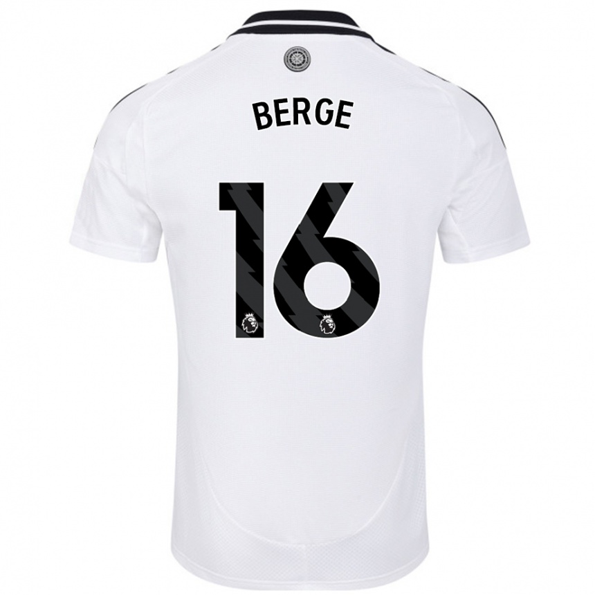 Men Football Sander Berge #16 White Home Jersey 2024/25 T-Shirt Nz