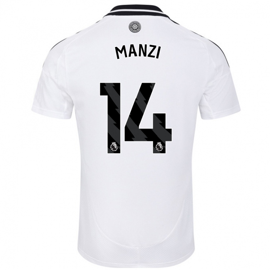 Men Football Sophie Manzi #14 White Home Jersey 2024/25 T-Shirt Nz