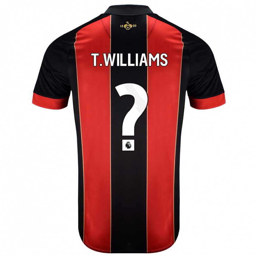 Men Football Toure Williams #0 Red Black Home Jersey 2024/25 T-Shirt Nz