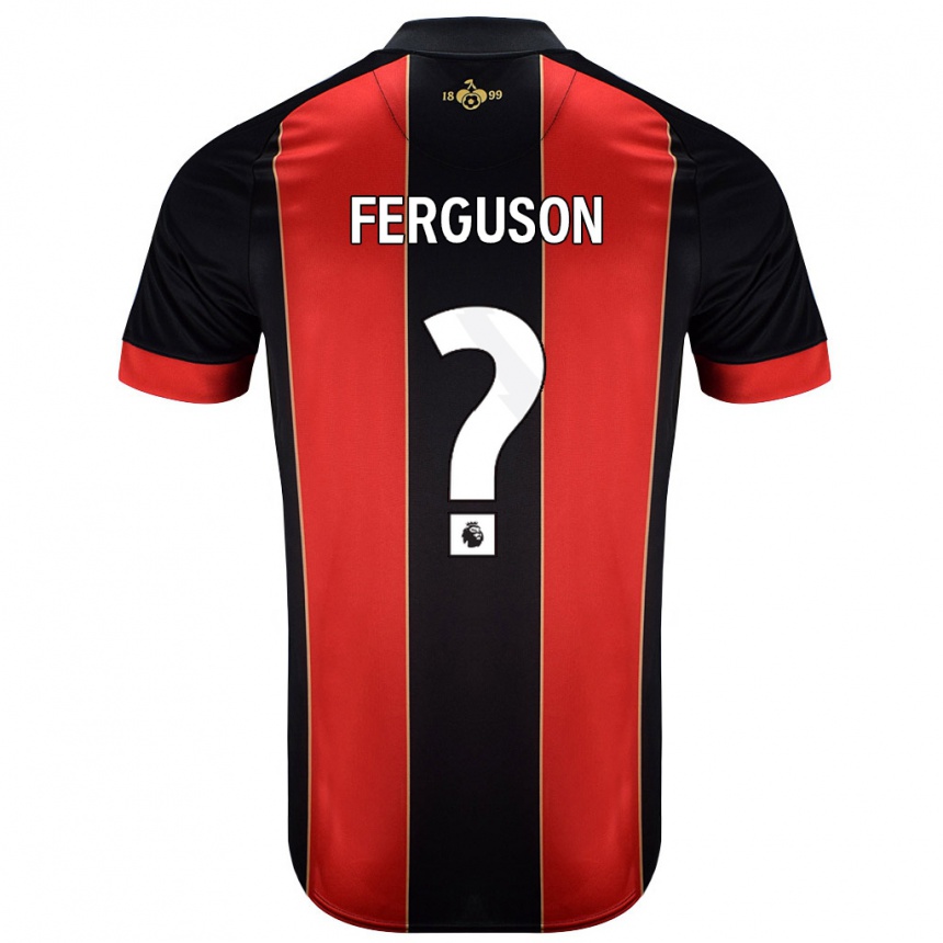 Men Football Josh Ferguson #0 Red Black Home Jersey 2024/25 T-Shirt Nz