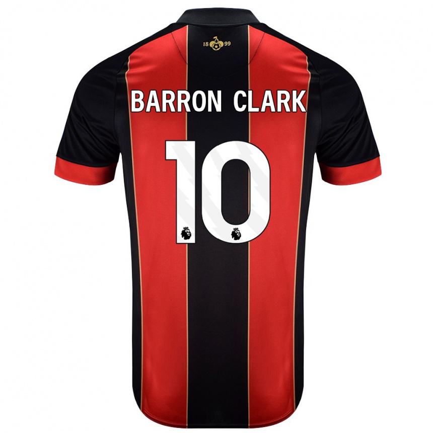 Men Football Molly Barron-Clark #10 Red Black Home Jersey 2024/25 T-Shirt Nz