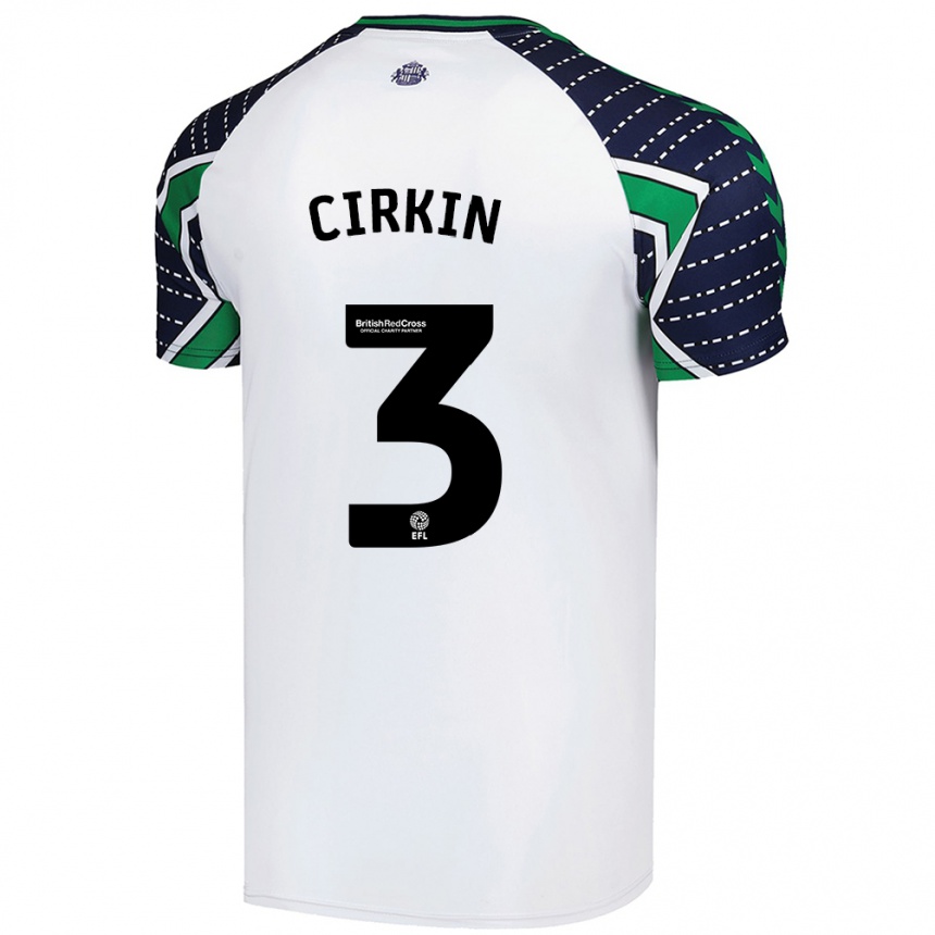 Men Football Dennis Cirkin #3 White Away Jersey 2024/25 T-Shirt Nz