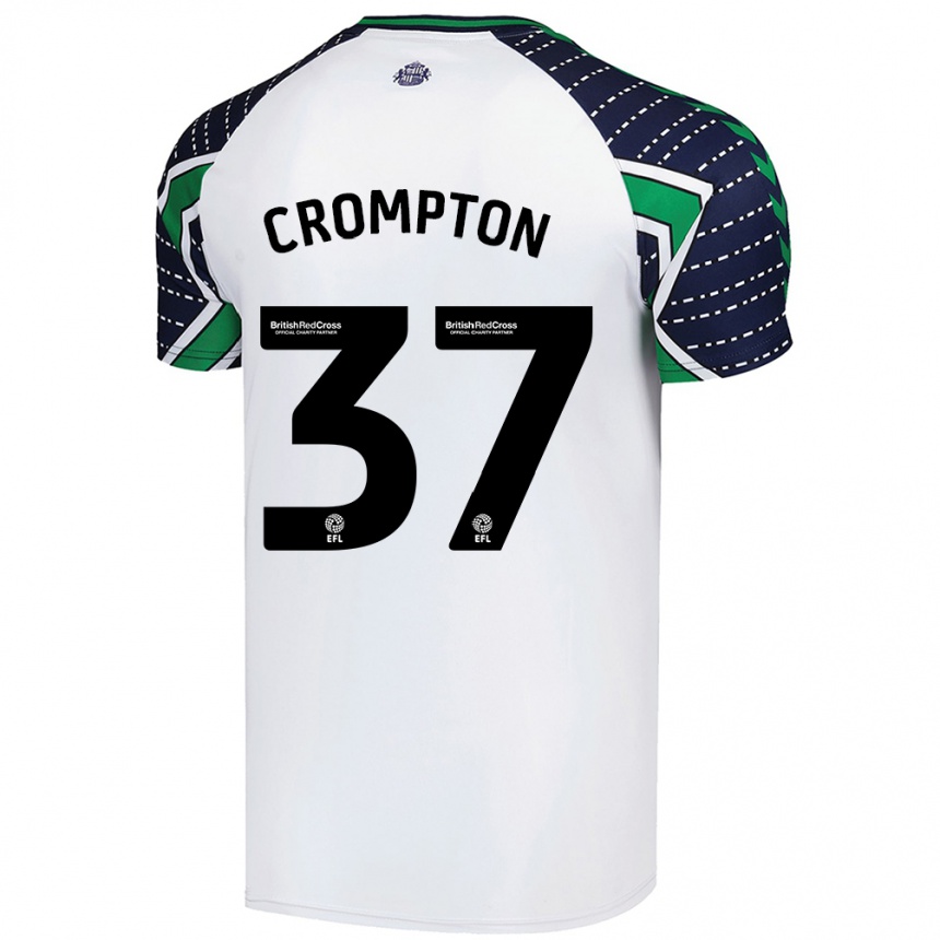 Men Football Ben Crompton #37 White Away Jersey 2024/25 T-Shirt Nz