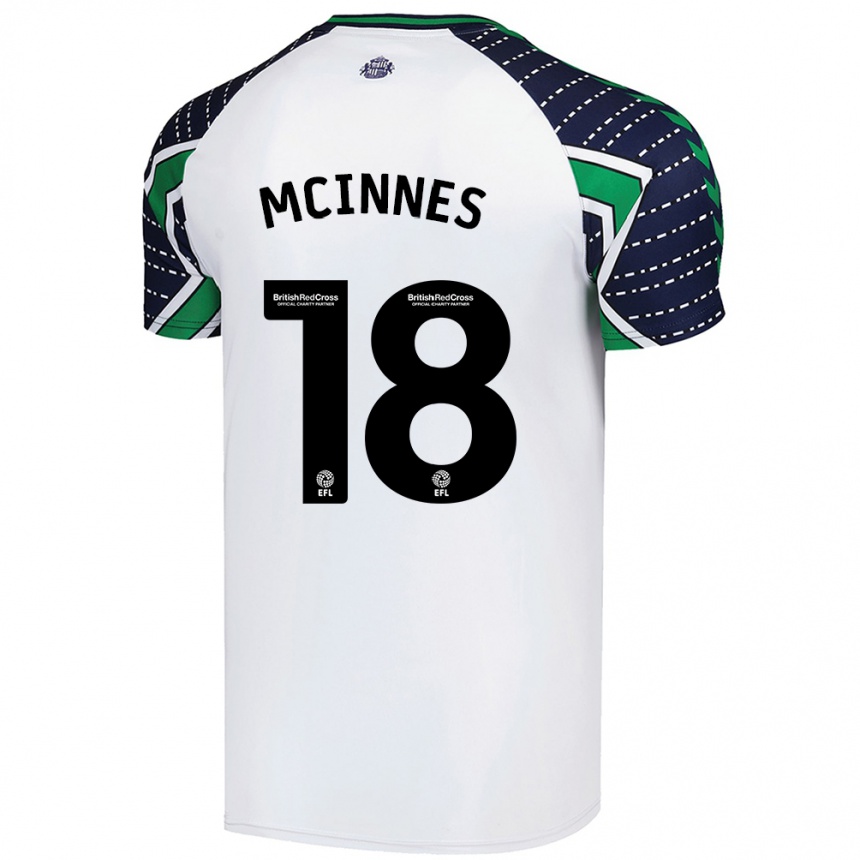 Men Football Libby Mcinnes #18 White Away Jersey 2024/25 T-Shirt Nz