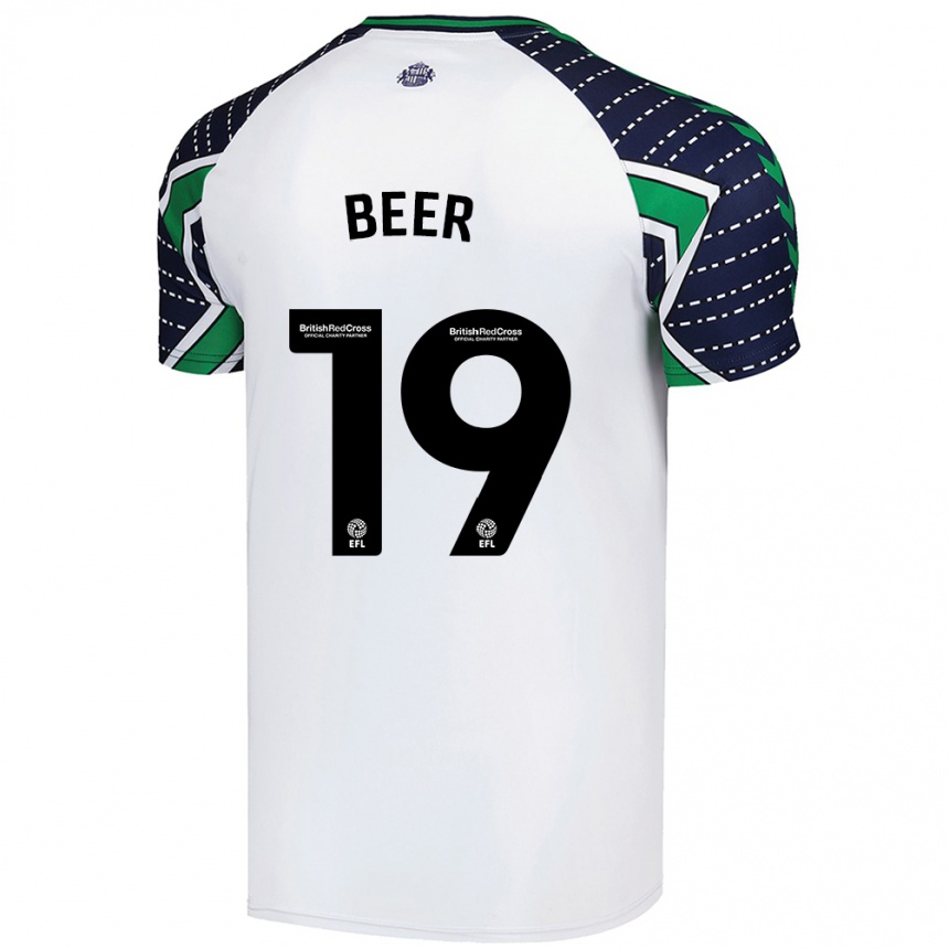 Men Football Megan Beer #19 White Away Jersey 2024/25 T-Shirt Nz