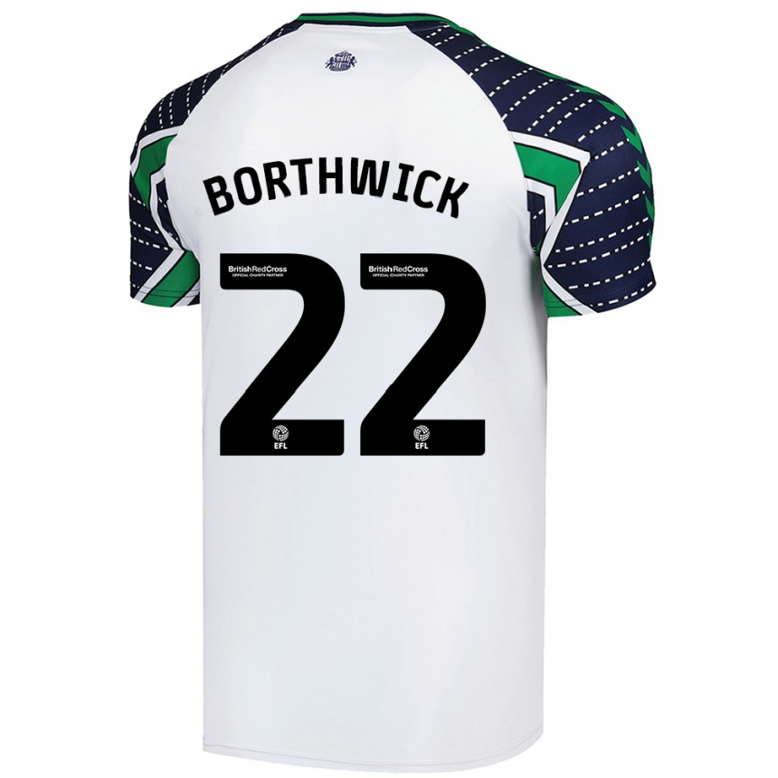 Men Football Megan Borthwick #22 White Away Jersey 2024/25 T-Shirt Nz