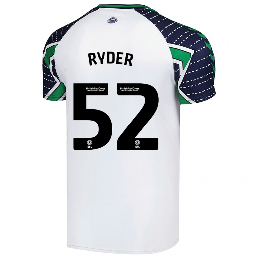 Men Football Joe Ryder #52 White Away Jersey 2024/25 T-Shirt Nz