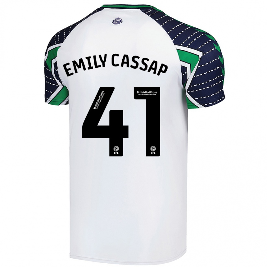 Men Football Emily Cassap #41 White Away Jersey 2024/25 T-Shirt Nz