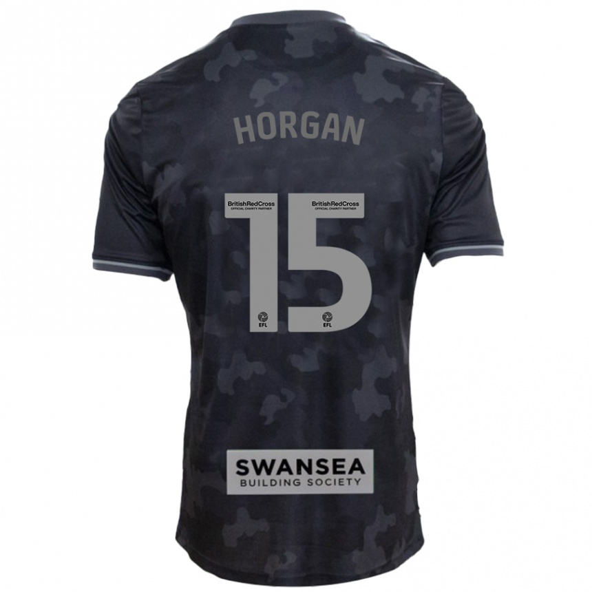 Men Football Gwenan Horgan #15 Black Away Jersey 2024/25 T-Shirt Nz