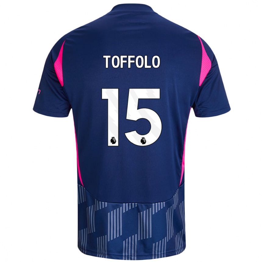 Men Football Harry Toffolo #15 Royal Blue Pink Away Jersey 2024/25 T-Shirt Nz