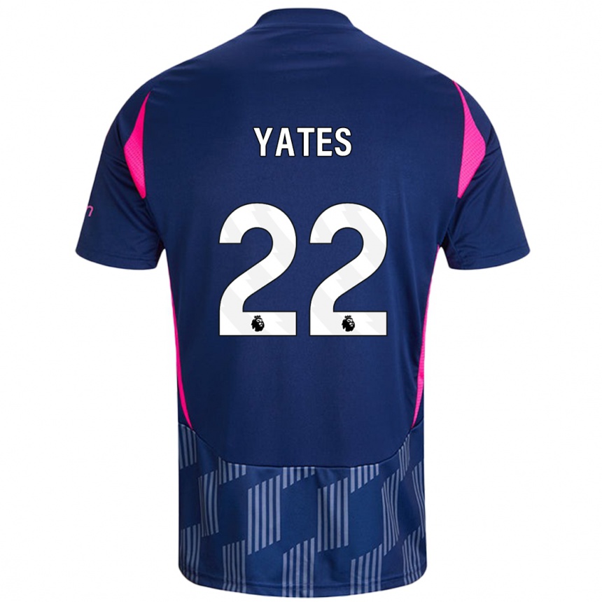 Men Football Ryan Yates #22 Royal Blue Pink Away Jersey 2024/25 T-Shirt Nz