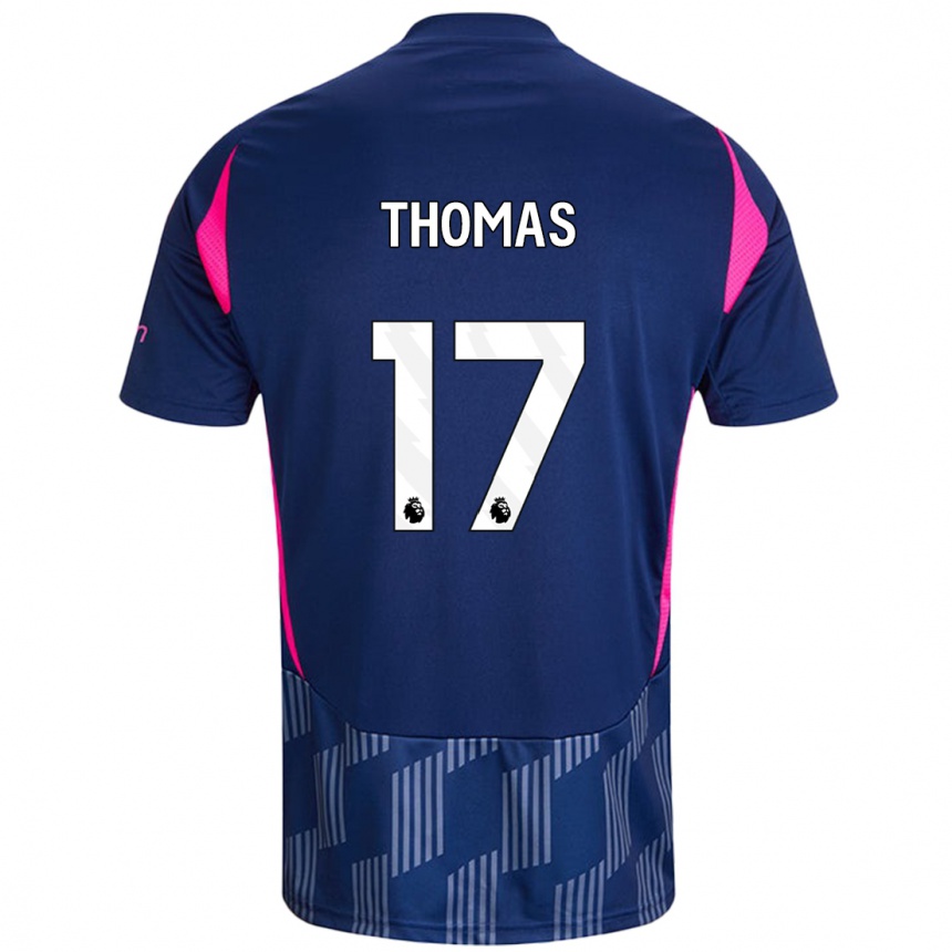 Men Football Freya Thomas #17 Royal Blue Pink Away Jersey 2024/25 T-Shirt Nz