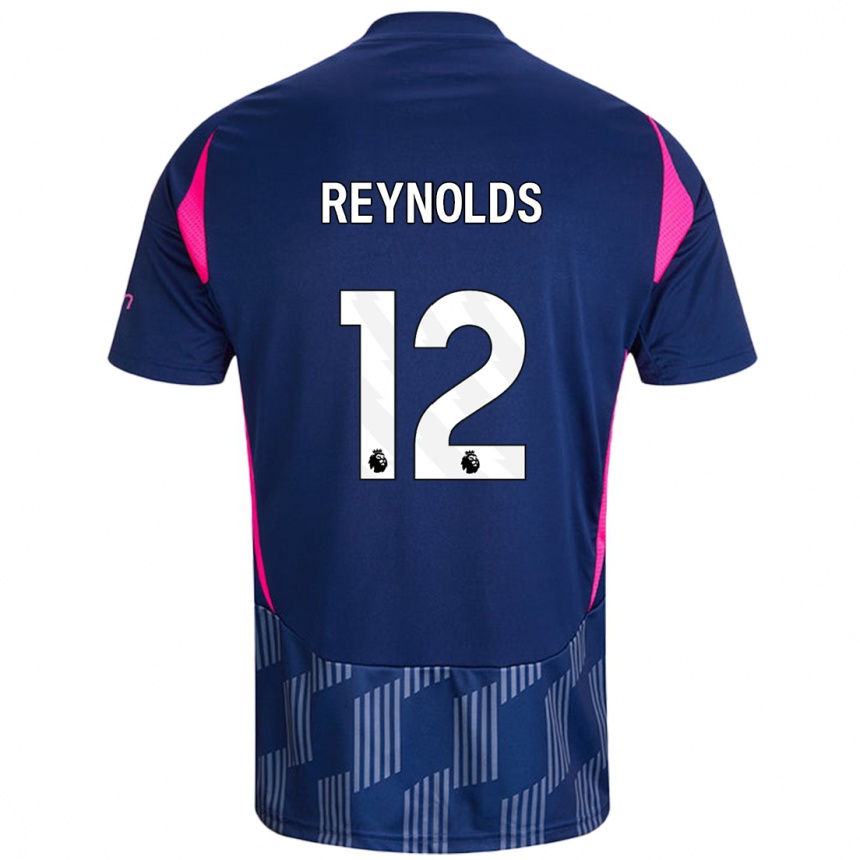 Men Football Niamh Reynolds #12 Royal Blue Pink Away Jersey 2024/25 T-Shirt Nz