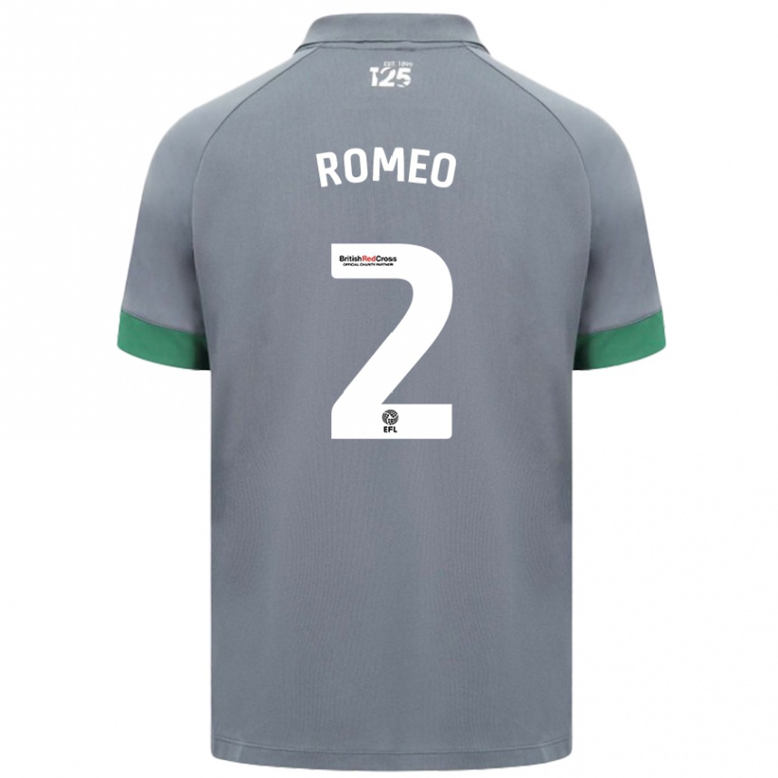 Men Football Mahlon Romeo #2 Dark Gray Away Jersey 2024/25 T-Shirt Nz