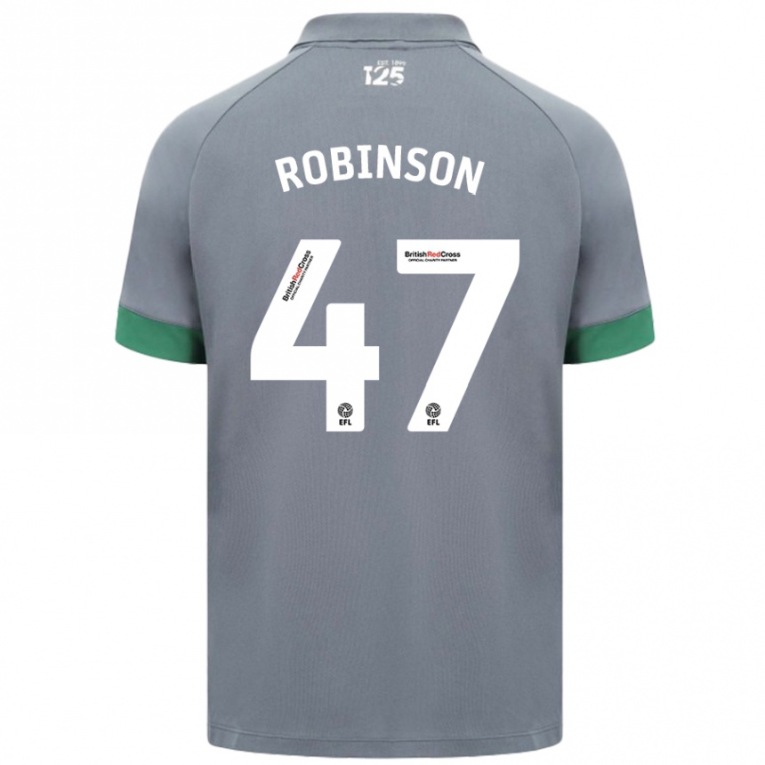 Men Football Callum Robinson #47 Dark Gray Away Jersey 2024/25 T-Shirt Nz