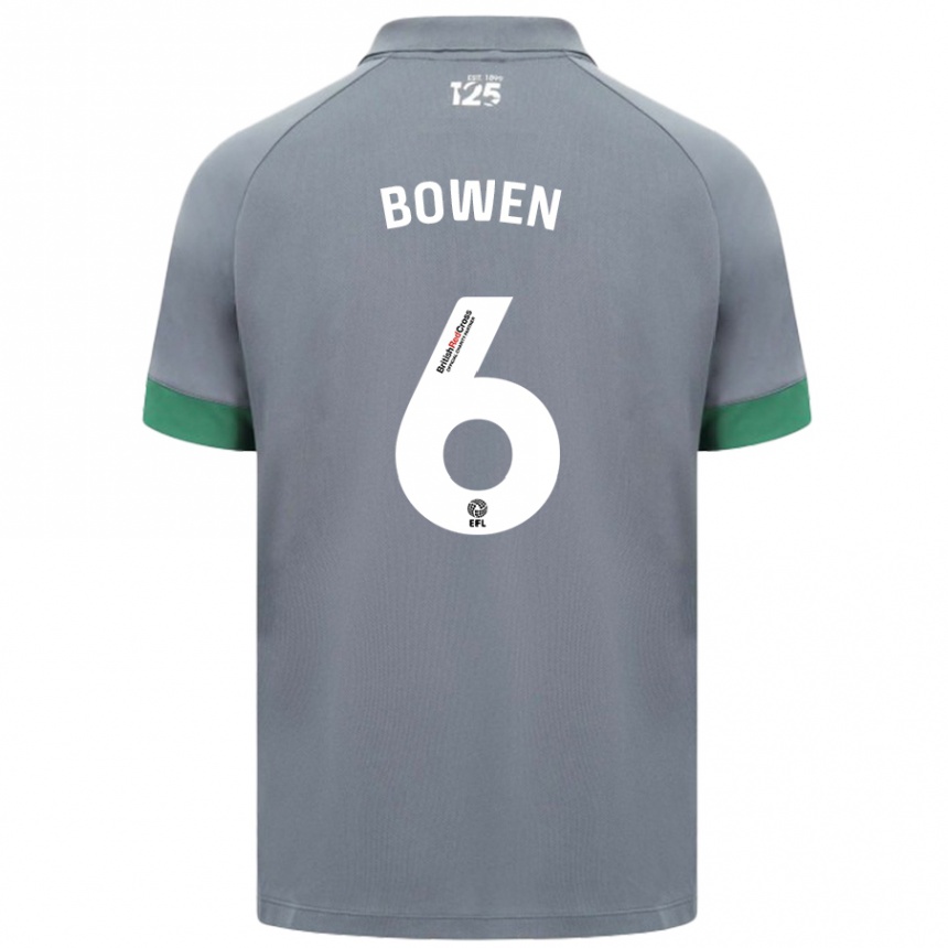 Men Football Megan Bowen #6 Dark Gray Away Jersey 2024/25 T-Shirt Nz