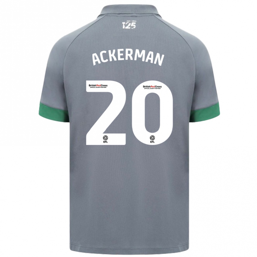 Men Football Mali Ackerman #20 Dark Gray Away Jersey 2024/25 T-Shirt Nz