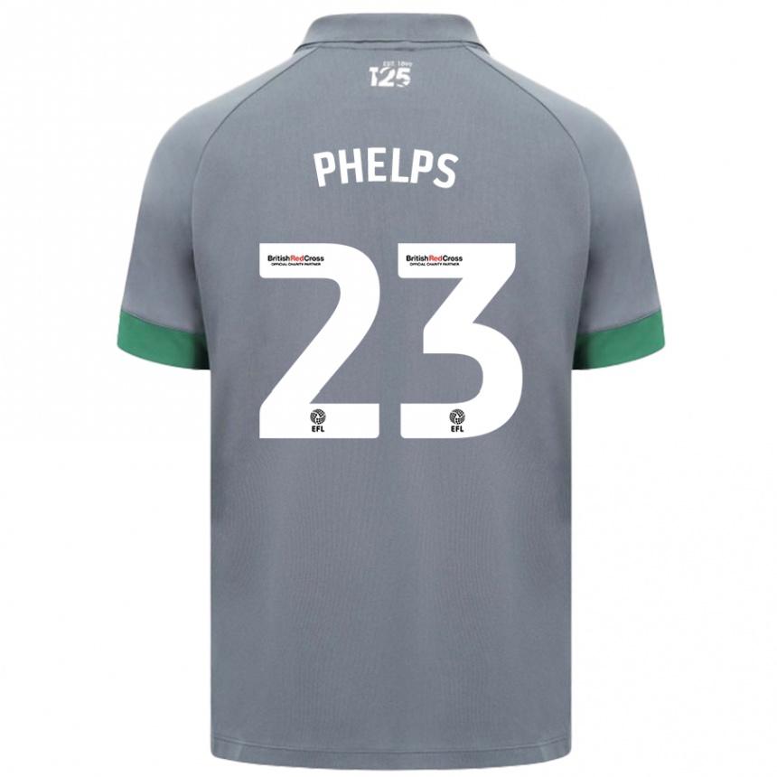 Men Football Anna Phelps #23 Dark Gray Away Jersey 2024/25 T-Shirt Nz