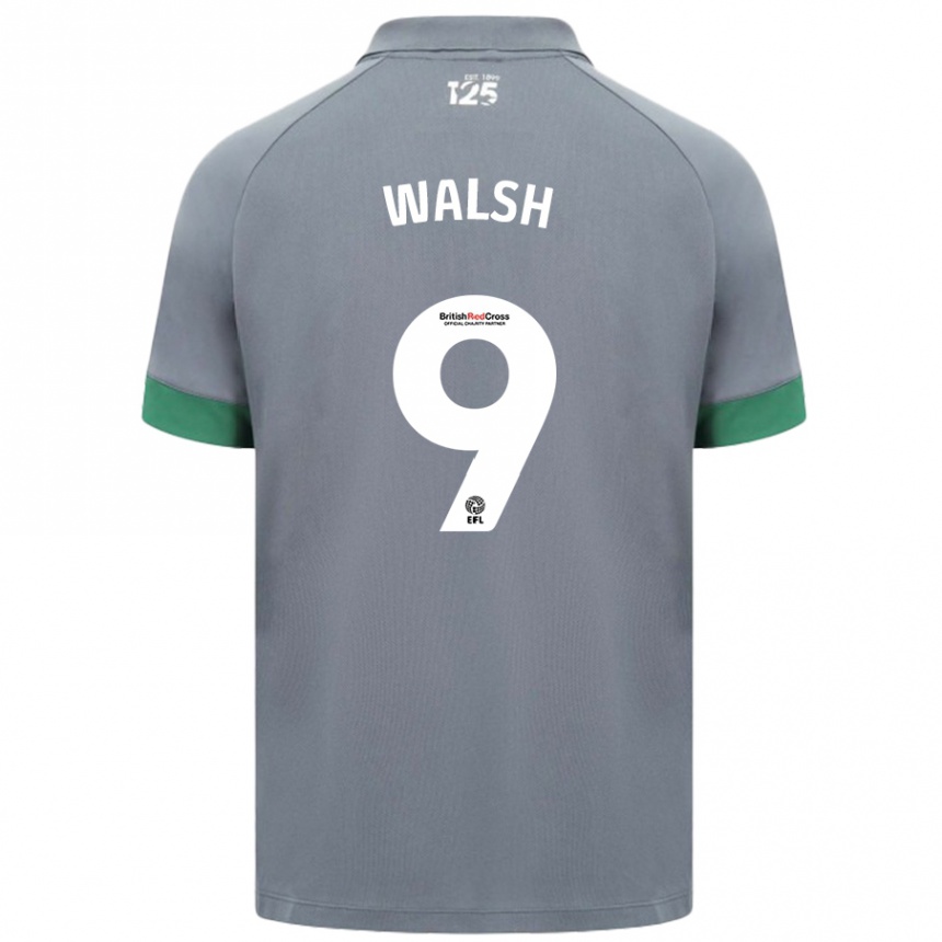 Men Football Catherine Walsh #9 Dark Gray Away Jersey 2024/25 T-Shirt Nz