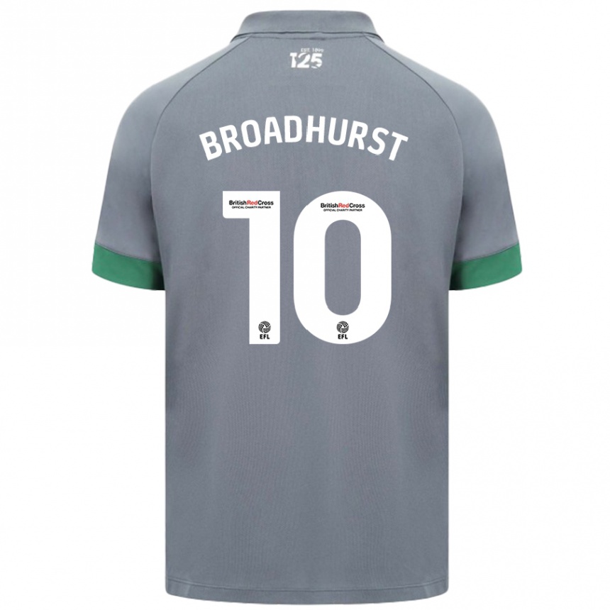 Men Football Danielle Broadhurst #10 Dark Gray Away Jersey 2024/25 T-Shirt Nz