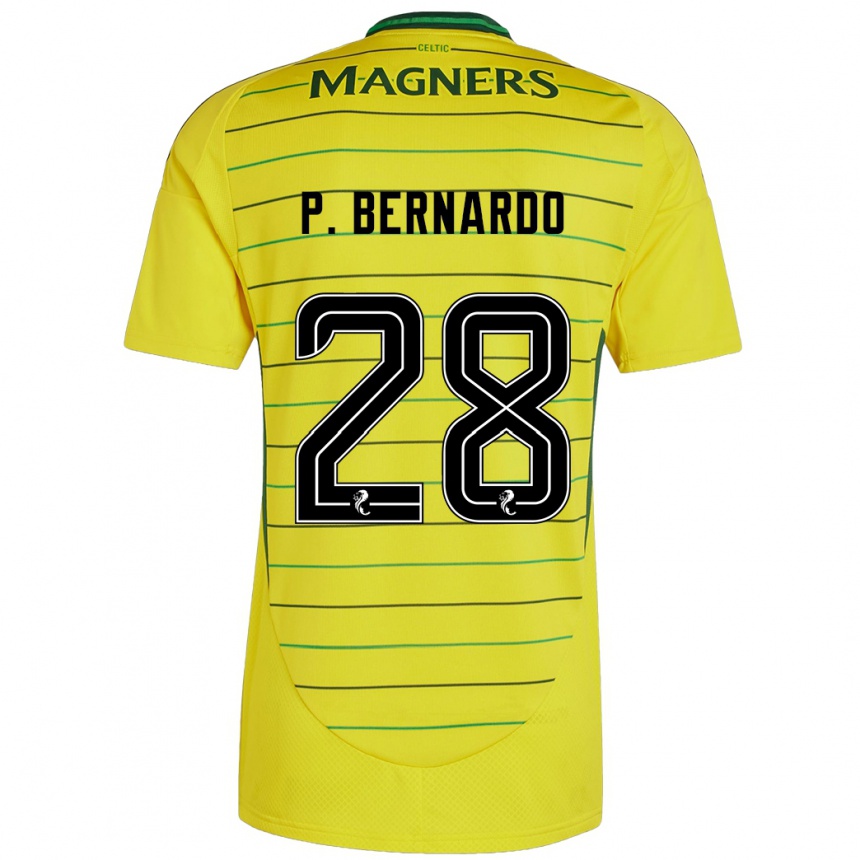 Men Football Paulo Bernardo #28 Yellow Away Jersey 2024/25 T-Shirt Nz